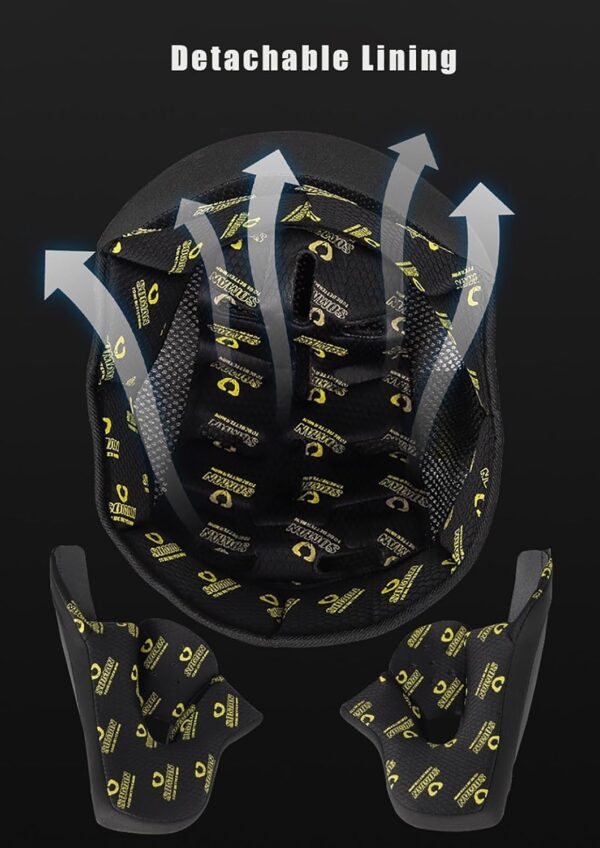 Casco de Moto Modular con Guantes y Protección Facial, Casco Abatible para Adultos con Doble Visera, Casco Homologado ECE para Hombres y Mujeres - Imagen 7