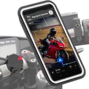 Shapeheart, innovación francesa. Soporte magnético para teléfono de moto, anti-vibración, impermeable y táctil. Porta teléfono universal de 360° para manillar. Compatible con todos los teléfonos.