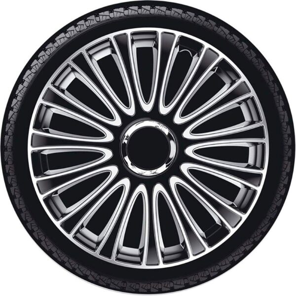AUTO-STYLE Juego de tapacubos LeMans de 17 pulgadas negro/plata - Imagen 3