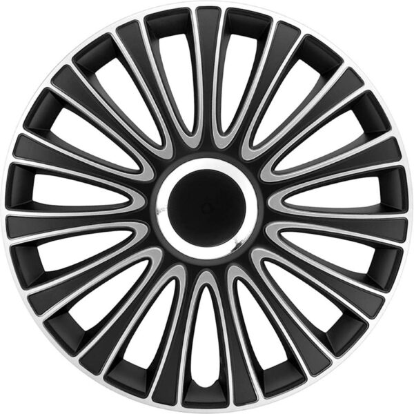 AUTO-STYLE Juego de tapacubos LeMans de 17 pulgadas negro/plata