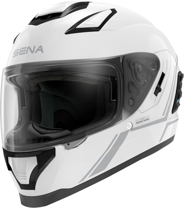Sena Stryker Casco integral ECE Bluetooth, Sonido de Harman Kardon, visor solar y sistema de intercomunicación Mesh integrado / MP3 / Control por voz