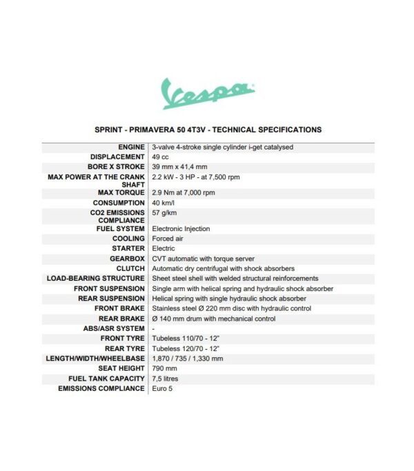 Km.0 VESPA PRIMAVERA 50 EURO 5 VERDE RELAX - Imagen 2